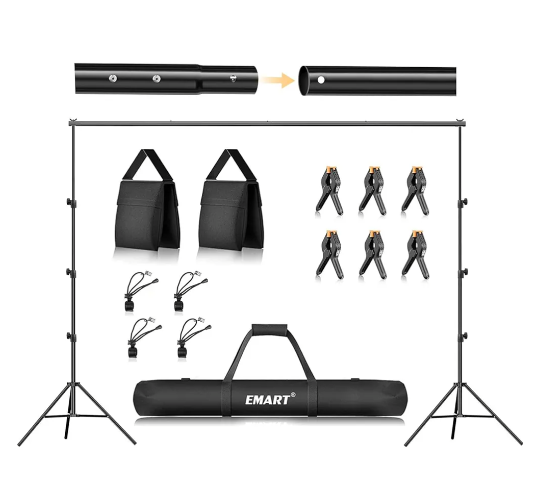 EMART Photo Backdrop Stand kit, 8.5 x 10 ft Back Drop Adjustable Frame for Photography, Photoshoot Banner Background Support Holder for Parties Dectoration