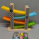 Toddler Toys for 1 2 Year Old Boy and Girl Gifts Wooden Race Track Car Ramp Racer with 4 Mini Car