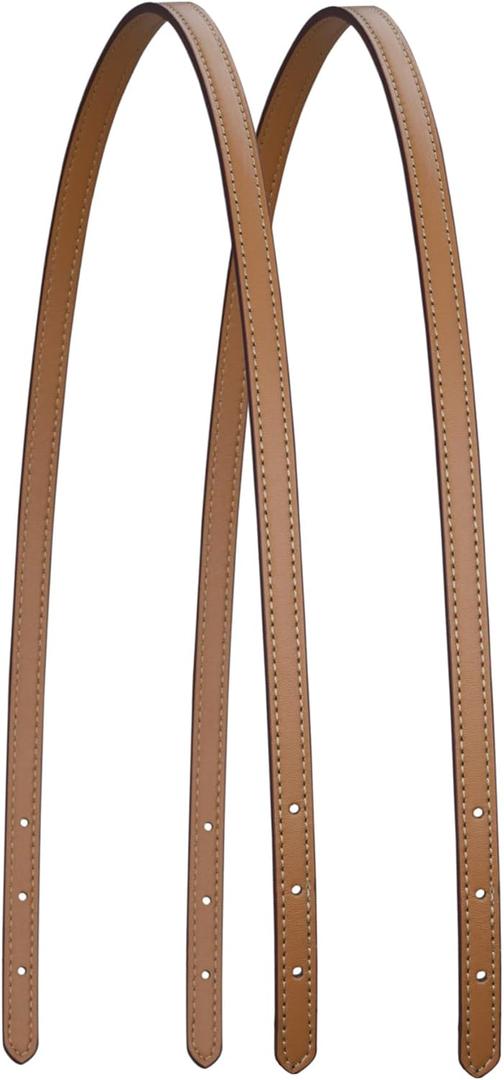 ALLZEDREAM Microfiber Leather Purse Strap Replacement Tote Bag Handbag Shoulder Handles 2 Pcs, Khaki, 1.2cm