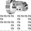 50 Pack 1/2" PEX Cinch Clamps, Stainless Steel Single Ear Hose Clamps (1/2", 50 Pack)