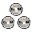 3-Pack 4-3/8-Inch by 40T Carbide Flooring Blade Compatible with Skil 3600-02 Flooring Saw, Great for Cutting Laminate Floor, Solid Wood Floor, and Engineered Wood Floor