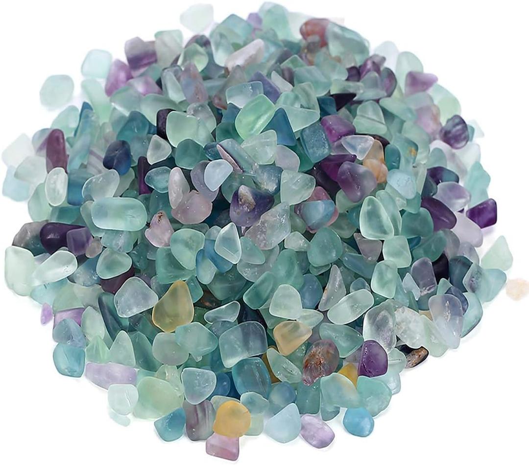 WAYBER Decorative Crystal Pebbles, 1 Lb/460g (Fill 0.9 Cup) Natural Quartz Stones Aquarium Gravel Sea Glass Rock Sand for Fish Turtle Tank/Air Plants Decoration (Multicolored)