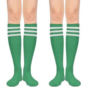 Century Star 2-Pack Long Knee High Socks for Women-Mixed Striped Tube Socks Causal Stockings