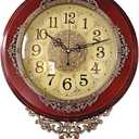 Vintage Wall Clocks For Living Room Battery Operated Silent Wood Wall Clock, Single sided13