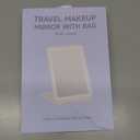 FUNTOUCH Rechargeable Travel Makeup Vanity Mirror with 72 LED Lights, Portable Lighted Beauty Mirror, 3 Lighting Modes, Dimmable Touch Screen, Tabletop Folding Cosmetic Mirror with Storage Bag (Ceramic White)