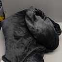 THREE POODLE Heated Wearable Blanket Hoodie, Oversized Sherpa Electric Hoodie Blanket, Gifts for Women(Battery Not Included) (Dark Gray)