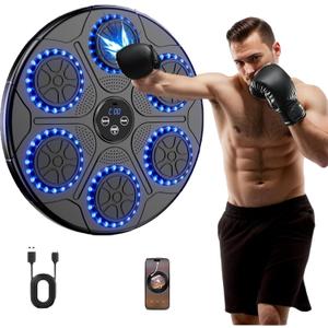 OUNAN Music Boxing Machine Home Wall Mount Music Boxer, Electronic Smart Focus Agility Training Digital Boxing Wall Target Punching Pads Suitable for Kids and Adults（Black）