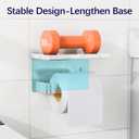 Gypie Toilet Paper Holder with Shelf, Extended Base Wall Mounted, Marble Toilet Roll Holder Brushed Nickel for Bathroom Washroom
