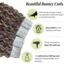 Tape in Hair Extensions 20 Pieces 50g 22 Inch Jerry Curly Human Hair Brown to Caramel Blonde Highlights Double Sided Tape ins