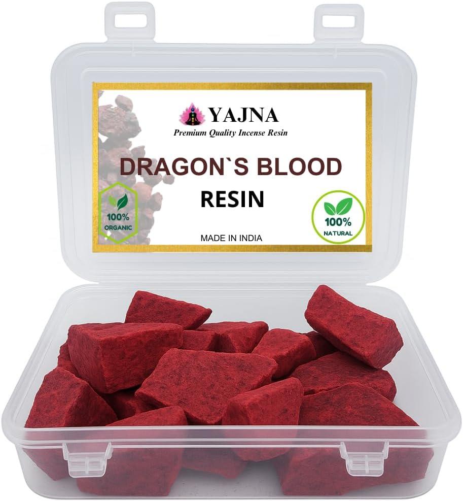 100% Pure-Indian-Dragons-Blood-Resin-Dracaena-Daemonorops-Draco-Sap-by-Yajna Natural Aromatic-Incense-Tear-Rock-Sap Ideal-for-Meditation-Rooms-Yoga-Studios 0.25Lb-113.3-Grams-4-Ounce