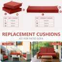 Leinuosen 3 Pcs Outdoor Chair Cushions Set 44 x 19 Inch Loveseat Waterproof Patio Furniture Love Seat Pad Cushions with Ties for Square Settee Indoor Sofa Wicker Couch Bench(Burgund)