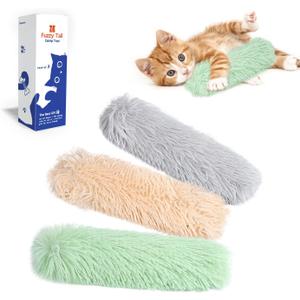 Potaroma Cat Toys Pillows, 3 Pack, Soft and Durable Crinkle Sound with Catnip Inside, Interactive Indoor Kitten Kicker, Promotes Kitty Exercise (Green Yellow Violet)