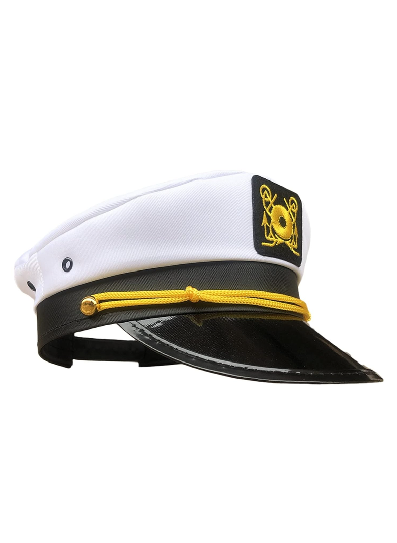 Yacht Captain hat,Sailor hat,Boat Captain hat,Navy Marines Costume Accessory for Adult Men Women 