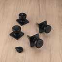3 Pack Black Interior Door Knobs for Bathroom & Bedroom, Pismo Doorknob Turn Lock with Square Rosette, Heavy Duty Privacy Door Knob with Lock