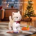 Walking Dog Toy with Leash, Remote Control Interactive Robot Dog, Dress Up Plush Puppy with Walking, Barking, Tongue Licking, Tail Wagging, Toys for Age 3+ Kids