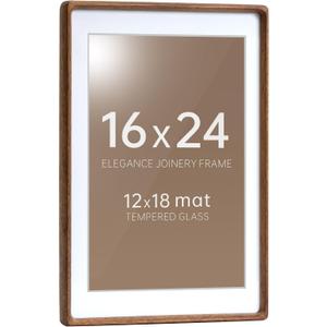 16 x 24 Picture Frame, Display Pictures 12 x 18 with Mat or 16 x 24 Without