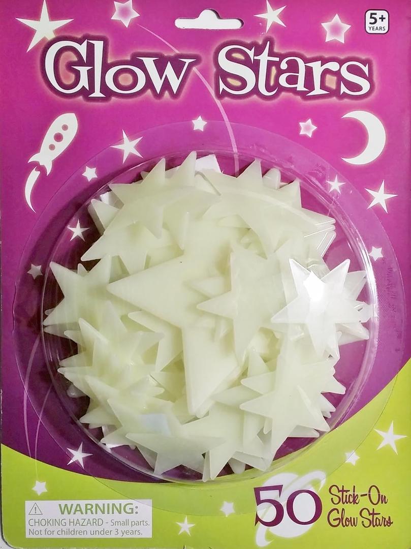 Glow Stars 50 Stick on Decoration Room
