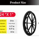 Wheelchair Wheel Replacement Parts 24 Inch, Wheelchair Wheel Replacement with Bearings and Hand Wheel, Non-Pneumatic Solid Wheelchair Rear Wheel (24 * 1(1 Pair))