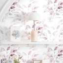 2 x HeloHo Peel and Stick Wallpaper Light Pink Floral Leaf Wall Paper Self Adhesive Removable Waterproof Contact Paper for Bathroom Living Room Bedroom Decor 15.35" X 78.7"