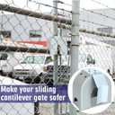 4 Pack Cantilever Gate Rollers Poly Cover with Bracket Universal Gate Cover fit 3", 4", 6 5/8" Cantilever Rollers Chain Link Fence Sliding Hardware Kit