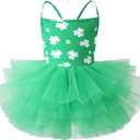 Tutu.kk Toddler Girls Ballet Skirted Leotards Tutu Dress Dance Outfits (Green)