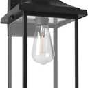 FUDESY Dusk to Dawn Sensor Outdoor Wall Light Fixture Extra Large, Exterior Porch Light Fixture Wall Sconce with E26 LED Bulb, Waterproof Plastic Wall Mount Lantern for Front Door, House, Black