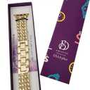 2 x DSAAplus Gold Metal Bands Compatible With Apple Watch Band 38mm 40mm 41mm 42mm 44mm 45mm 46mm 49mm Stylish Chain Bracelet for iWatch Series 11 10 9 8 7 6 5 4 SE/Ultra 3 2 1