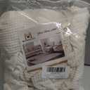 H.VERSAILTEX Super Stretch Individual Seat Cushion Covers - Sofa & Couch Cushion Slipcover Sets - Thick Jacquard Textured Twill Fabric (3 Piece XL, Ivory)