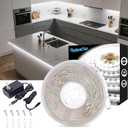 Under Cabinet Lighting Kit Small Led Strip Lights 10 ft White, Dimmable Flexible LED Lights Strip, 180 Leds, Super Bright LED Tape Rope Lights for for Kitchen Cabinets, Shelf, Desk, Counter