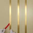 Gold Metalized Brushed Finish Molding Trim, Peel and Stick Strip for Mirror Frame, Wall, Fireplace and Home DIY Decoration (32.8 ft x 0.4 inch)