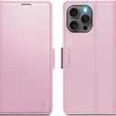 for iPhone 14 Pro Case Wallet with RFID Blocking Card Holder, PU Leather Kickstand Protective Flip Phone Cover Fit for iPhone 14 Pro 6.1", Rose Gold