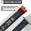 Garage Door Torsion Spring Set, Pair of 2" Electrophoresis Coated Garage Door Spring Replacement with 2 Non-Slip Winding Bars and Bearing, Minimum 16000 Cycles (.225x2x28")