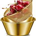 Baderke 2 Pcs Mini Colander & Food Strainer 304 Stainless Steel Small Mixing Colanders Bowl Rice Strainer for Kitchen Cooking Fruit Washing Vegetable(5.51 x 2.36 Inches,Gold)