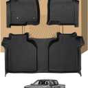 Car Floor Mats for 2019-2024 Chevrolet Silverado 1500/GMC Sierra 1500 2020-2024 Chevy Silverado/GMC Sierra 2500HD/3500HD Crew Cab Laser Cut Custom Fit TPE All Weather Truck Floor Mats Floor Liners