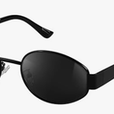 livho 2025 Trendy Oval Sunglasses - Stylish Polarized Shades for Everyday - Retro Metal Frames (Black/Grey)