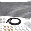 40k Transmission Oil Cooler LPD47391, Heavy Duty 40,000 GVW Max, Low Pressure Drop, Compatible with Tru-Cool,Includes Mounting Hardware-Ideal for Heavy Vehicles,40,000 GVW transmission cooler (Silver)