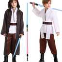 ALIZIWAY Costume Kids Cosplay Tunic Robe Lightsaber Halloween Costume with Light Sword