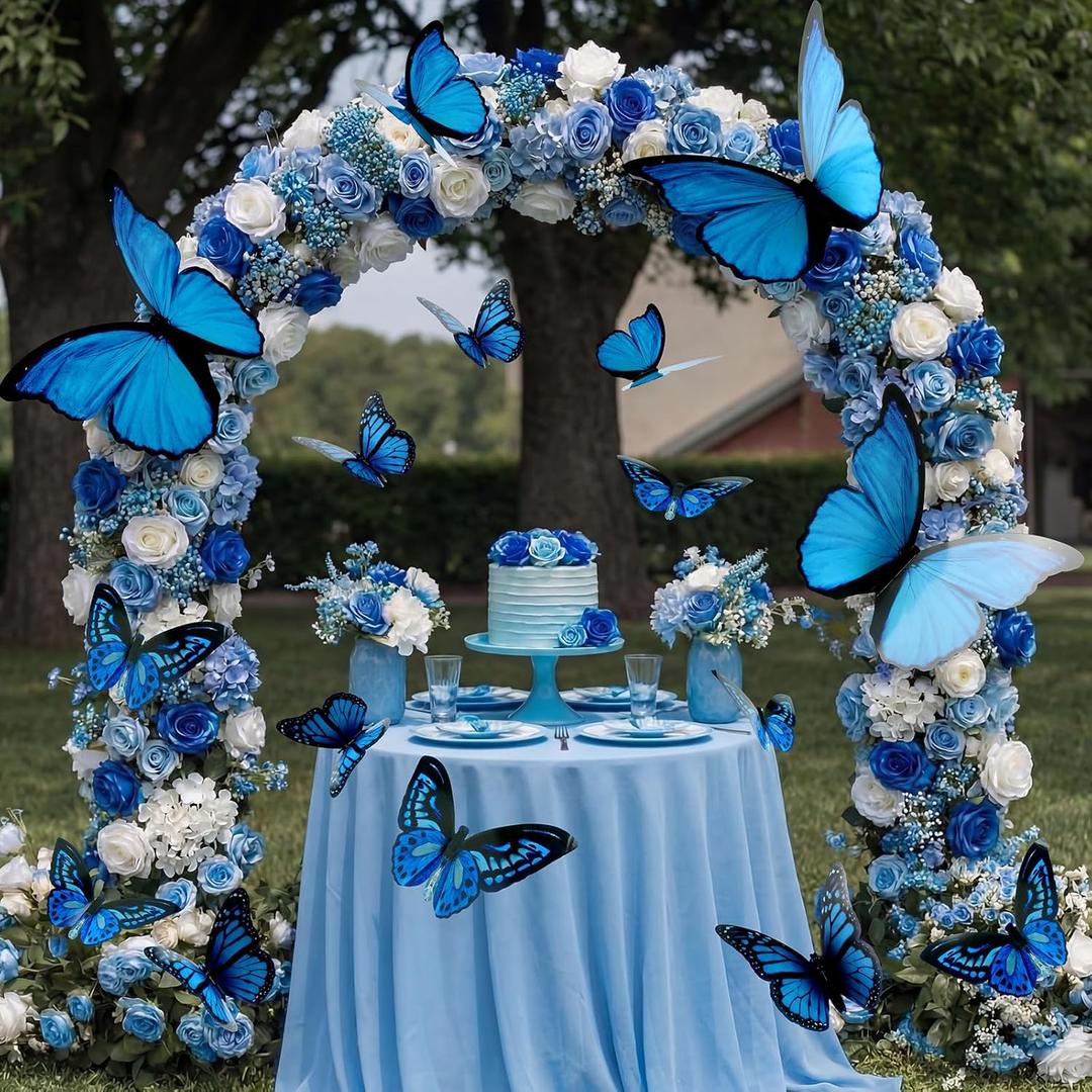 18 Pcs Large Butterfly Party Decoration 2 Sizes Paper Butterfly | 3D Wall Decor Attractive Hanging Butterflies for Birthday Baby Shower Wedding Decoration, Paper Butterflies for Wall Decor