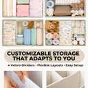 Baby Diaper Caddy Organizer with Portable Changing Mat - Teddy Fleece Diaper Organizer for Changing Table - Basket for Changing Essentials - Baby Essentials Organizer with Removable Dividers