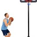 32" Basketball Hoop Outdoor Adjustable, Portable Basketball Hoop Goal System in Backyard/Driveway/Indoor (Black)