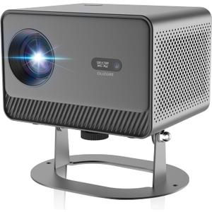 Mini Projector with WiFi and Bluetooth, Smart Portable Projector 4K Support, 300 ANSI Lumens, Android 13, Auto Keystone Correction & Electric Focus, 200" Screen Compatible with iPhone/Laptop/TV Stick (Gunmetal)