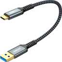 SUNGUY 10Gbps Android Auto USB Cable 1FT, 3A USB C 3.1 Gen2 Cable Data Transfer, USB C CarPlay Cable Fast Charging Compatible with for iPhone 17/16/15 Series, Samsung Galaxy S25 S24 Ultra, Pixel (Grey)