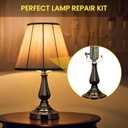 Bonlux Lamp Rewire Kit, Lamp Repair Kit with 2 Way E26 Lamp Socket Replacement, Antique Brass Lamp Repair Parts Make a Lamp Kit for Table Lamps,DIY Lamp Kits to Repair, 2-Pack
