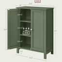 VASAGLE Floor Storage Cabinet, Freestanding Storage Unit with 2 Adjustable Shelves, for Bathroom Living Room Dining Kitchen, 11.8 x 23.6 x 31.5 Inches, Forest Green UBCB060C01
