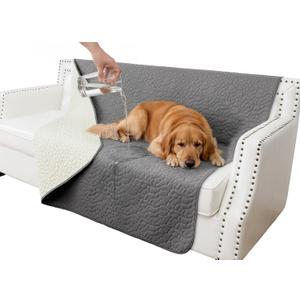 Waterproof Couch Cover for Dogs Washable, Anti-Slip Back Dog Bed Blanket Pet Chair Sofa Furniture Protector(52x82 Inches, Dark Grey)