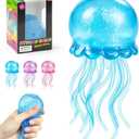 Jellyfish Squeeze Toy,2.16inch Jellyfish Squishy Sugar Balls Filled Squishy Sensory Fidget Toy,Ultra Soft Moldable Slow Rise Stress Relief Toy for Adults Anxiety Relief(Blue)