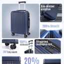 LIGHT FLIGHT Carry On Luggage 22x14x9 Airline Approved, Durable Hard Shell Carry On Suitcases with Wheels, Expandable Hardside Lightweight Travel Luggage with TSA Lock 20 Inch Carry on, Dark Blue