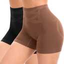 Slip Shorts for Under Dresses Seamless Shaping Boyshorts Panties Tummy Control Underwear Shapewear for Women 2 Pack, XL