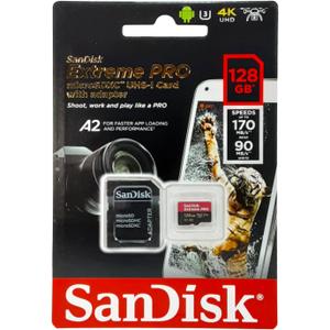 SanDisk Extreme Pro SDXC UHS-I U3 A2 V30 128GB + Adapter, SDSQXCY-128G-GN6MA