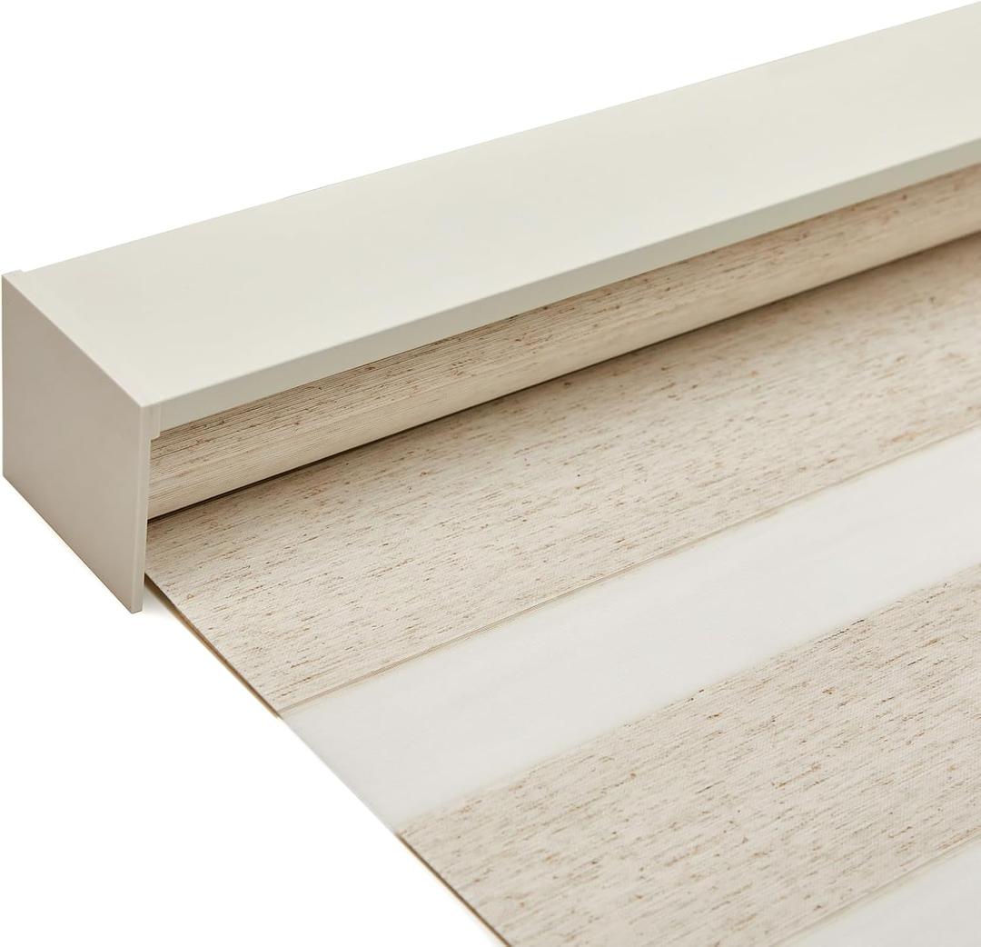 Joydeco Linen Zebra Blinds for Windows, Cordless Privacy Light Filtering Dual Layer Window Shades, Free-Stop Roller Blinds for Home, 40 W x 72 H